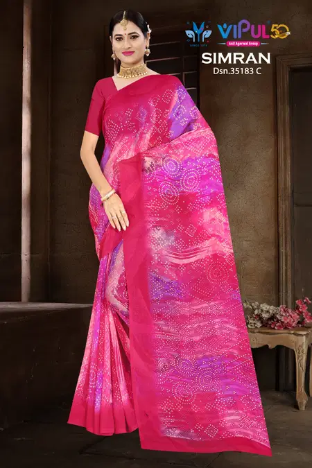 Simran 35183 A To D By Vipul Wholesale Geogette Saree Suppliers In Mumbai